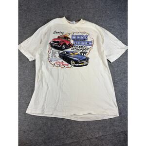 VINTAGE 1994 Merc Deuce Reunion Shirt Mens XL White Graphic Car Show 90s Tee